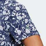 ADIDAS PLAY GREEN GRAPHIC GOLF SHIRT - NAVY/WHITE