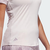 ADIDAS WOMEN'S ULTIMATE365 PRINTED SHORT SLEEVE - PUTTY MAUVE