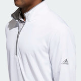 ADIDAS MEN'S QUARTER-ZIP GOLF PULLOVER - White
