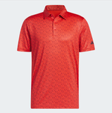 ADIDAS MEN'S ULTIMATE365 ALLOVER PRINT GOLF POLO SHIRT - BRIGHT RED