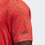 ADIDAS MEN'S ULTIMATE365 ALLOVER PRINT GOLF POLO SHIRT - BRIGHT RED