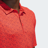 ADIDAS MEN'S ULTIMATE365 ALLOVER PRINT GOLF POLO SHIRT - BRIGHT RED