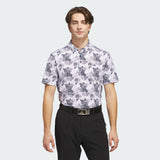 ADIDAS MEN'S GO-TO PRINTED GOLF POLO SHIRT - WHITE/COLLEGIATE NAVY