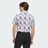 ADIDAS MEN'S GO-TO PRINTED GOLF POLO SHIRT - WHITE/COLLEGIATE NAVY