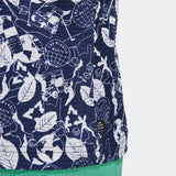 ADIDAS PLAY GREEN GRAPHIC GOLF SHIRT - NAVY/WHITE