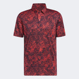 ADIDAS MEN'S AERIAL JACQUARD GOLF POLO SHIRT - BRIGHT RED