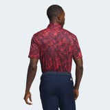 ADIDAS MEN'S AERIAL JACQUARD GOLF POLO SHIRT - BRIGHT RED