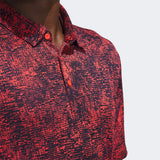 ADIDAS MEN'S AERIAL JACQUARD GOLF POLO SHIRT - BRIGHT RED