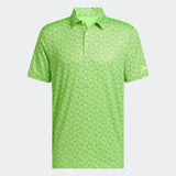ADIDAS MEN'S ULTIMATE365 ALLOVER PRINT GOLF POLO SHIRT - LUCID LEMON