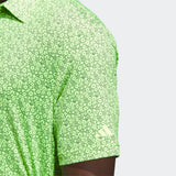 ADIDAS MEN'S ULTIMATE365 ALLOVER PRINT GOLF POLO SHIRT - LUCID LEMON