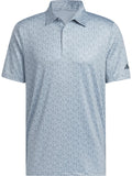ADIDAS MEN'S ULTIMATE365 ALLOVER PRINT GOLF POLO SHIRT - WONDER BLUE