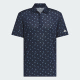 ADIDAS MEN'S ULTIMATE365 PRINTED MESH GOLF POLO SHIRT - COLLEGIATE NAVY/WONDER SILVER