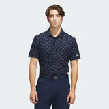 ADIDAS MEN'S ULTIMATE365 PRINTED MESH GOLF POLO SHIRT - COLLEGIATE NAVY/WONDER SILVER