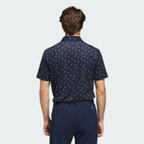 ADIDAS MEN'S ULTIMATE365 PRINTED MESH GOLF POLO SHIRT - COLLEGIATE NAVY/WONDER SILVER