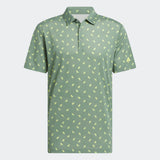 ADIDAS MEN'S ULTIMATE365 PRINTED MESH GOLF POLO SHIRT - SILVER GREEN