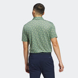 ADIDAS MEN'S ULTIMATE365 PRINTED MESH GOLF POLO SHIRT - SILVER GREEN