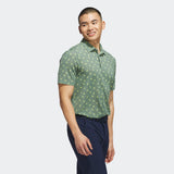 ADIDAS MEN'S ULTIMATE365 PRINTED MESH GOLF POLO SHIRT - SILVER GREEN