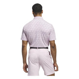 ADIDAS MENS ULTIMATE365 MICRO ARGYLE GOLF POLO SHIRT - CLEAR PINK/PRELOVED VIOLET