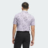 ADIDAS MENS ULTIMATE365 TEXTURED PRINT GOLF POLO SHIRT- CLEAR PINK/ BLACK