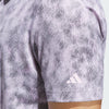 ADIDAS MENS ULTIMATE365 TEXTURED PRINT GOLF POLO SHIRT- CLEAR PINK/ BLACK