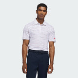 ADIDAS MEN'S ULTIMATE MESH PRINT GOLF POLO SHIRT COLLEGIATE RED