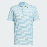 ADIDAS MEN'S ULTIMATE365 ALLOVER MESH PRINT POLO SHIRT - Semi Blue Burst / Ivory