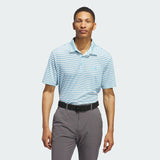 ADIDAS MEN'S ULTIMATE365 ALLOVER MESH PRINT POLO SHIRT - Semi Blue Burst / Ivory