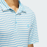 ADIDAS MEN'S ULTIMATE365 ALLOVER MESH PRINT POLO SHIRT - Semi Blue Burst / Ivory