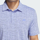 ADIDAS MEN'S ULTIMATE365 POWER GRID PRINT GOLF POLO SHIRT - BLUE SPARK