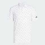 ADIDAS MEN'S ULTIMATE365 PRINTED MESH GOLF POLO SHIRT - WHITE/BLACK