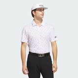 ADIDAS MEN'S ULTIMATE365 PRINTED MESH GOLF POLO SHIRT - WHITE/BLACK
