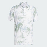 ADIDAS MEN'S ULTIMATE365 PRINTED MESH GOLF POLO SHIRT - WHITE