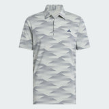 ADIDAS MEN'S ULTIMATE365 SPEED STRIPE GOLF POLO SHIRT - WONDER SILVER/COLLEGIATE NAVY