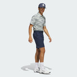 ADIDAS MEN'S ULTIMATE365 SPEED STRIPE GOLF POLO SHIRT - WONDER SILVER/COLLEGIATE NAVY