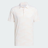 ADIDAS MEN'S ULTIMATE365 SPEED STRIPE GOLF POLO SHIRT - WHITE/POWDER CORAL