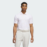 ADIDAS MEN'S ULTIMATE365 SPEED STRIPE GOLF POLO SHIRT - WHITE/POWDER CORAL