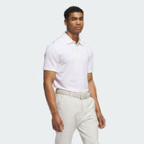 ADIDAS MEN'S ULTIMATE365 SPEED STRIPE GOLF POLO SHIRT - WHITE/POWDER CORAL