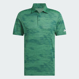 ADIDAS MEN'S ULTIMATE365 TEXTURED STRIPE GOLF POLO SHIRT - PRELOVED GREEN/COLLEGIATE GREEN