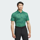 ADIDAS MEN'S ULTIMATE365 TEXTURED STRIPE GOLF POLO SHIRT - PRELOVED GREEN/COLLEGIATE GREEN