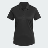 ADIDAS WOMENS PERFORMANCE SOLID SHORT SLEEVE POLO - BLACK