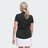 ADIDAS WOMENS PERFORMANCE SOLID SHORT SLEEVE POLO - BLACK