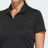ADIDAS WOMENS PERFORMANCE SOLID SHORT SLEEVE POLO - BLACK