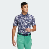 ADIDAS PLAY GREEN GRAPHIC GOLF SHIRT - NAVY/WHITE