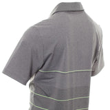 ADIDAS MEN'S UTIMATE365 HEATHER STRIPE GOLF SHIRT - Grey Five/Hi-Res Yellow