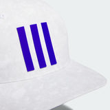 ADIDAS'S MENS 3-STRIPES PRINTED TOUR GOLF HAT - WHITE/ GREY ONE