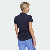 ADIDAS WOMEN'S JACQUARD GOLF POLO SHIRT - NAVY