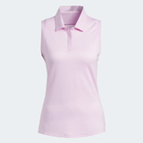 ADIDAS WOMEN'S OTMAN STRIPES SLEEVELESS GOLF POLO SHIRT - BLISS LILAC