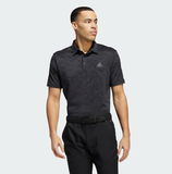 ADIDAS MEN'S JACQUARD GOLF POLO SHIRT - Carbon / Black