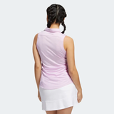 ADIDAS WOMEN'S OTMAN STRIPES SLEEVELESS GOLF POLO SHIRT - BLISS LILAC
