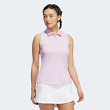 ADIDAS WOMEN'S OTMAN STRIPES SLEEVELESS GOLF POLO SHIRT - BLISS LILAC